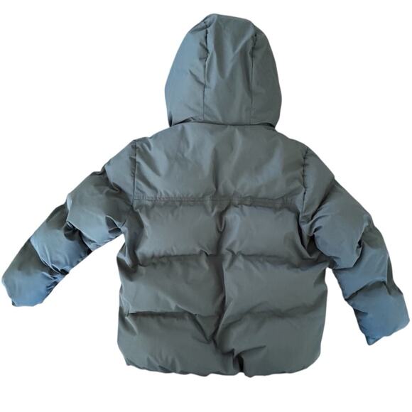 Zara Kids’ Hooded Puffer Jacket Green Water Repellent Size 8-9 - Picture 5 of 8